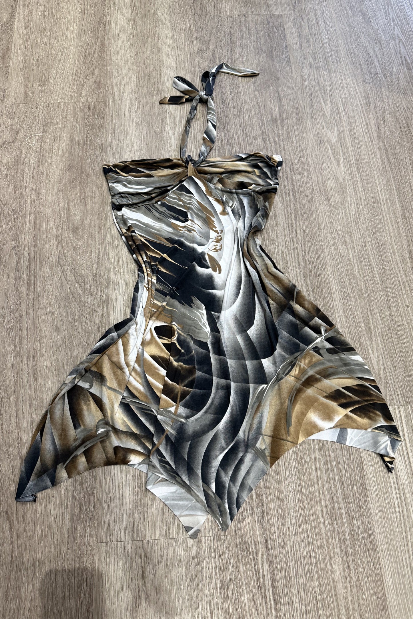 Vintage Swirl Halter Midi Dress