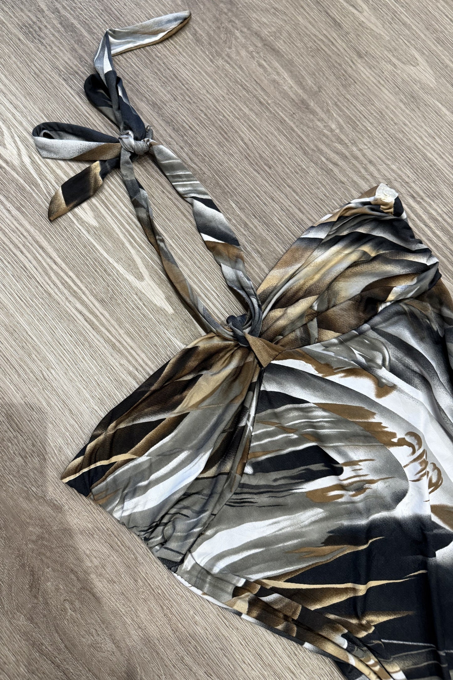 Vintage Swirl Halter Midi Dress