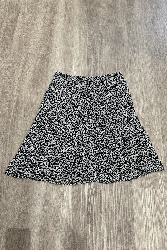 Vintage Swirl Midi Skirt Black White