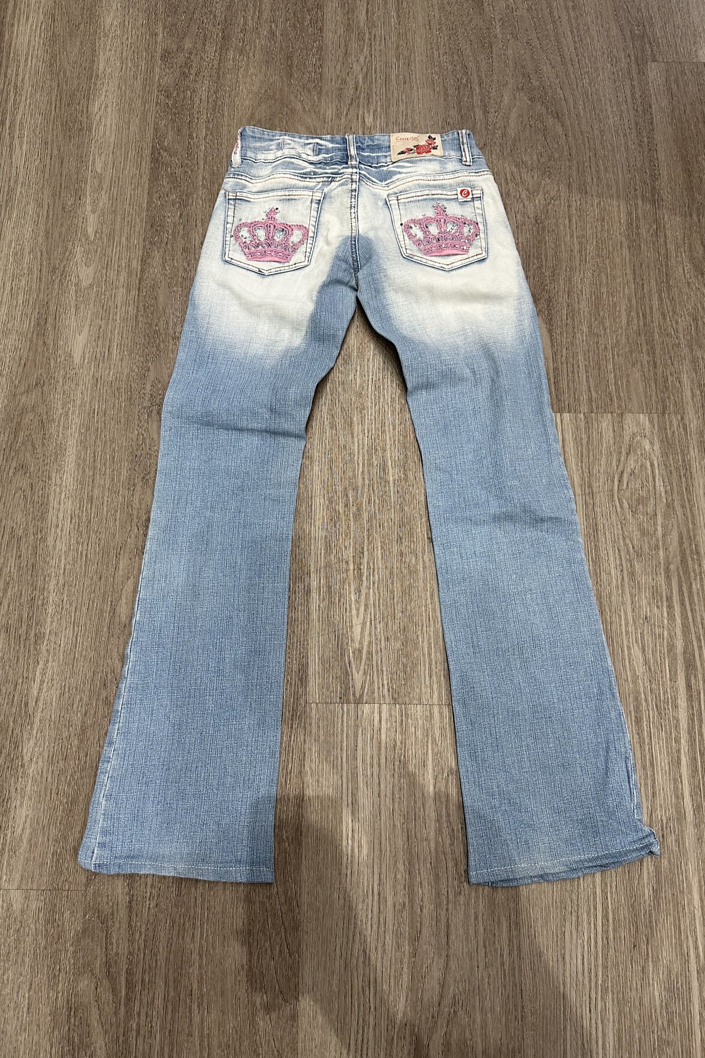 Vintage Low Rise Straight Leg Crazy Age Jeans