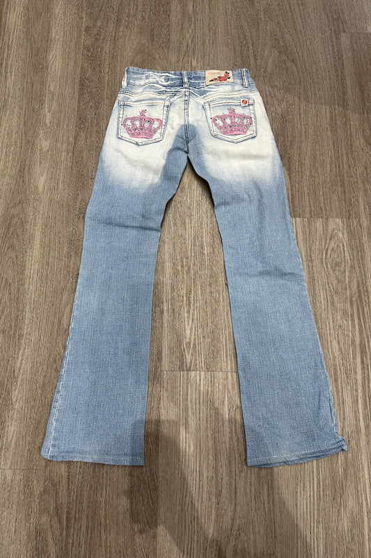 Vintage Low Rise Straight Leg Crazy Age Jeans