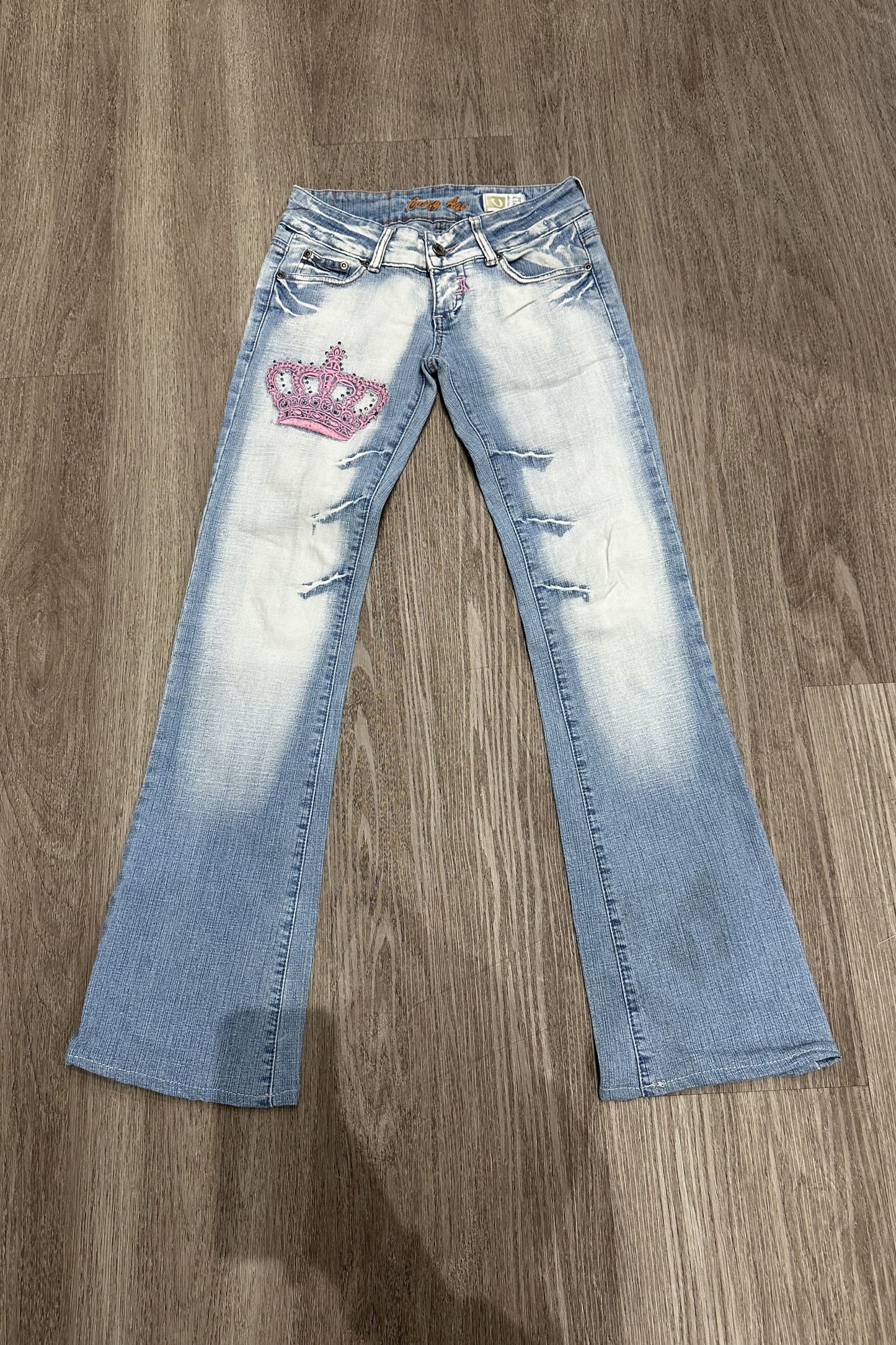 Vintage Low Rise Straight Leg Crazy Age Jeans