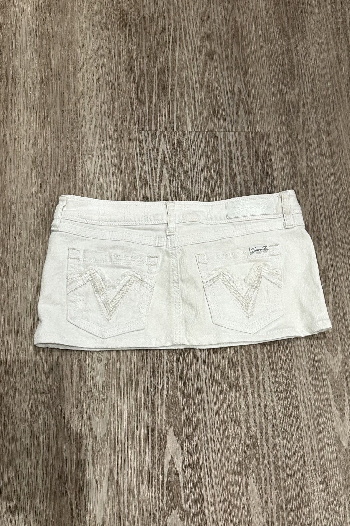 Vintage Seven7 Embroidered Mini Skirt White