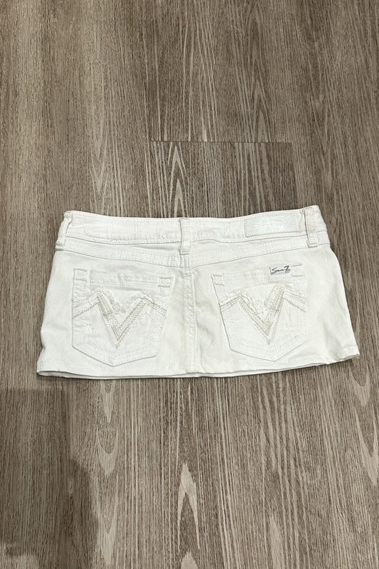 Vintage Seven7 Embroidered Mini Skirt White