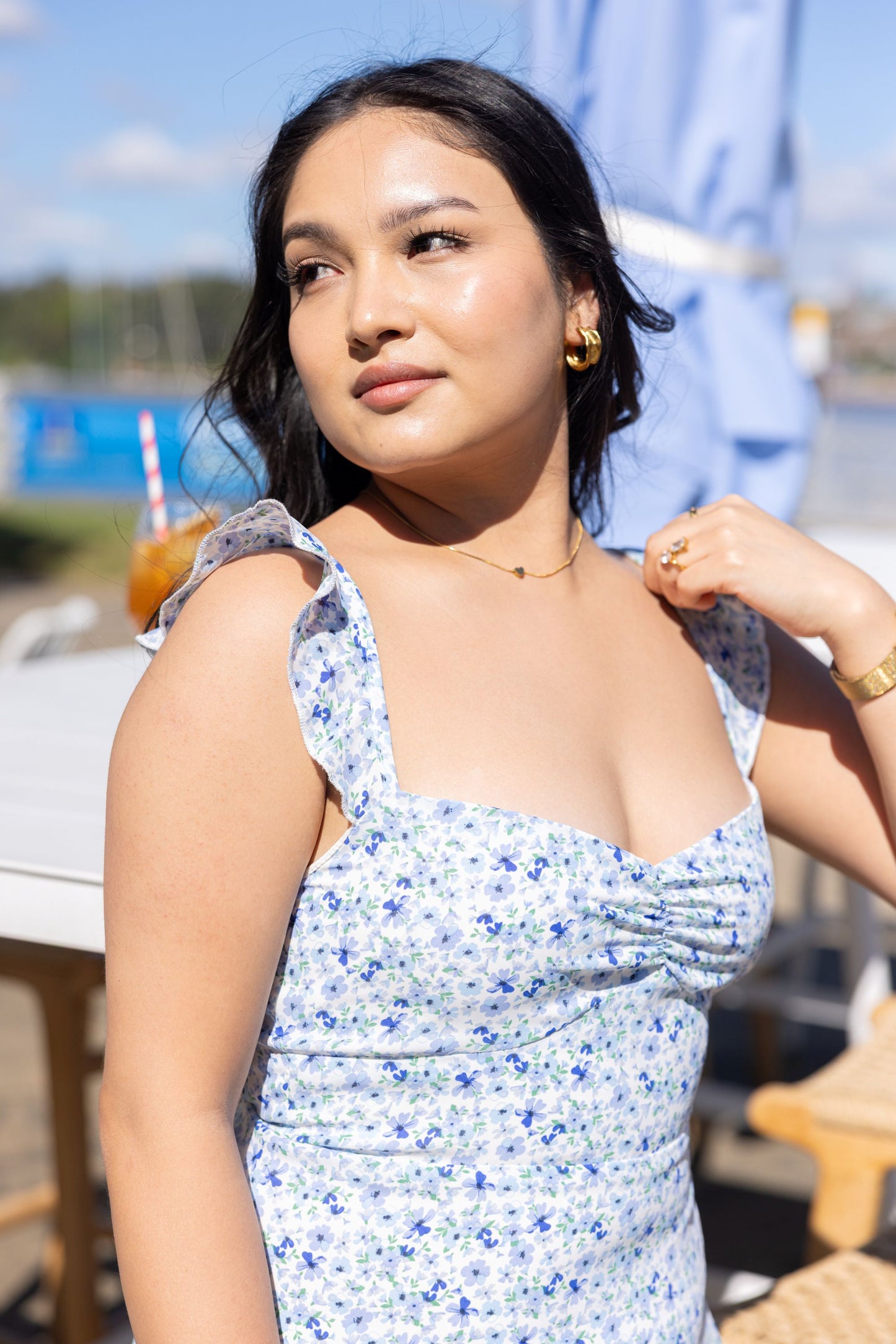 Ally Mini Dress Floral Blue