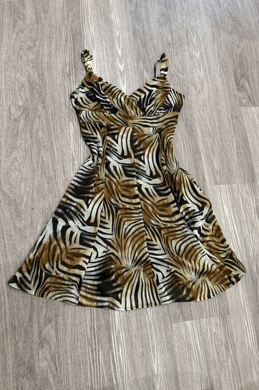 Vintage Per Una Tiger Print Midi Dress