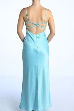 Astrid Lace Bustier Back Detail Satin Maxi Dress Sky Blue