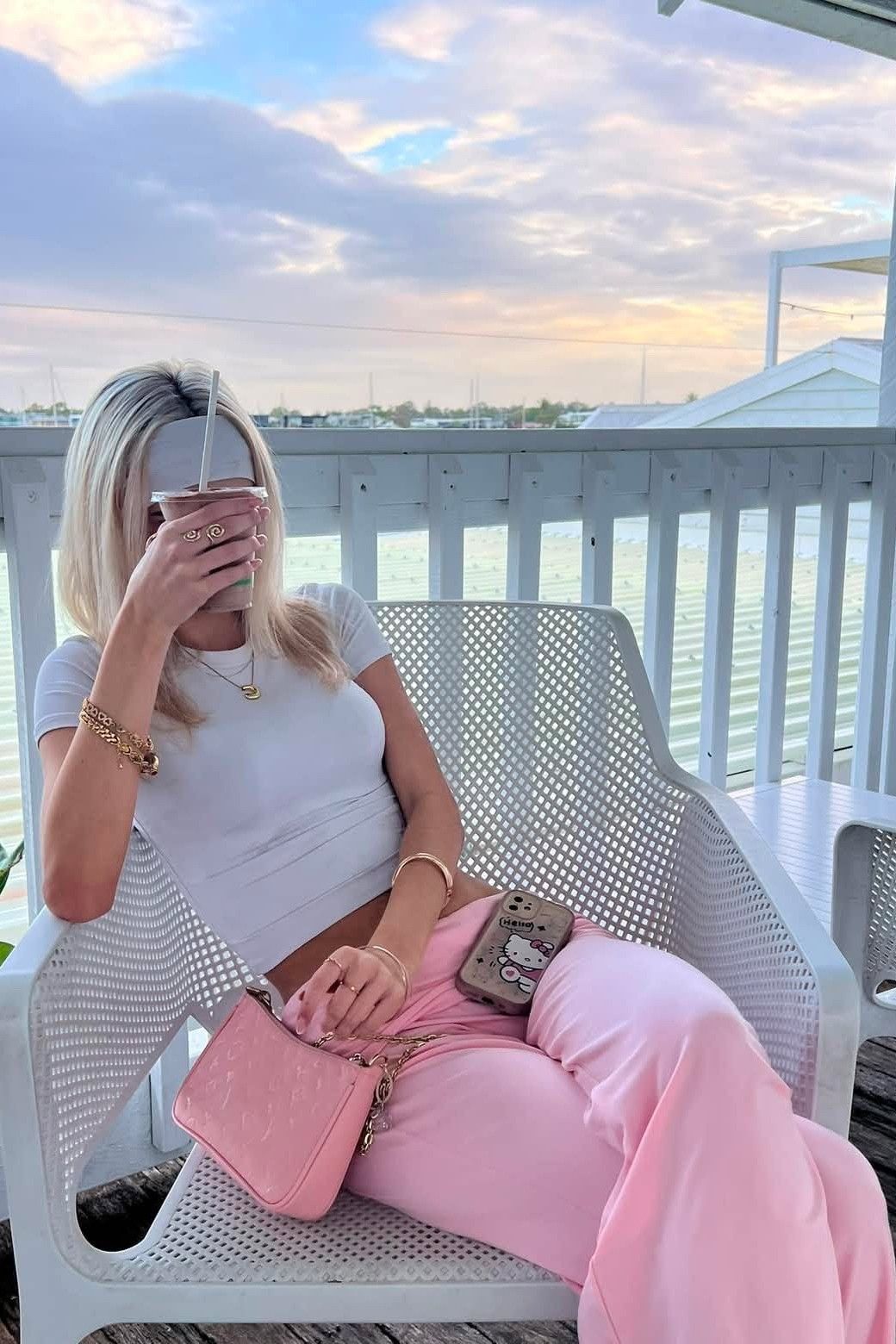 Priscilla Fold Over Pants Pink