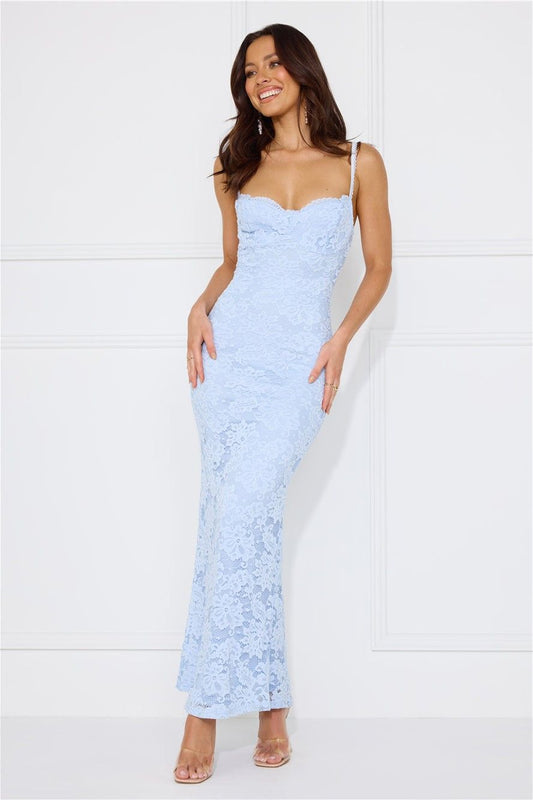 Daphne Lace Maxi Dress Pastel Blue