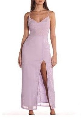 Raelyn Maxi Side Split Cowl Neck Dress Purple