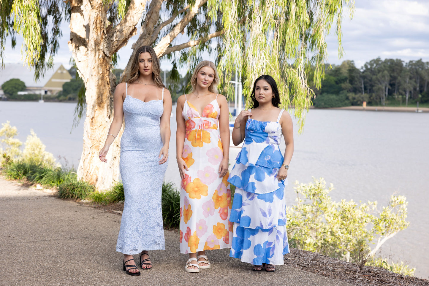 Daphne Lace Maxi Dress Pastel Blue