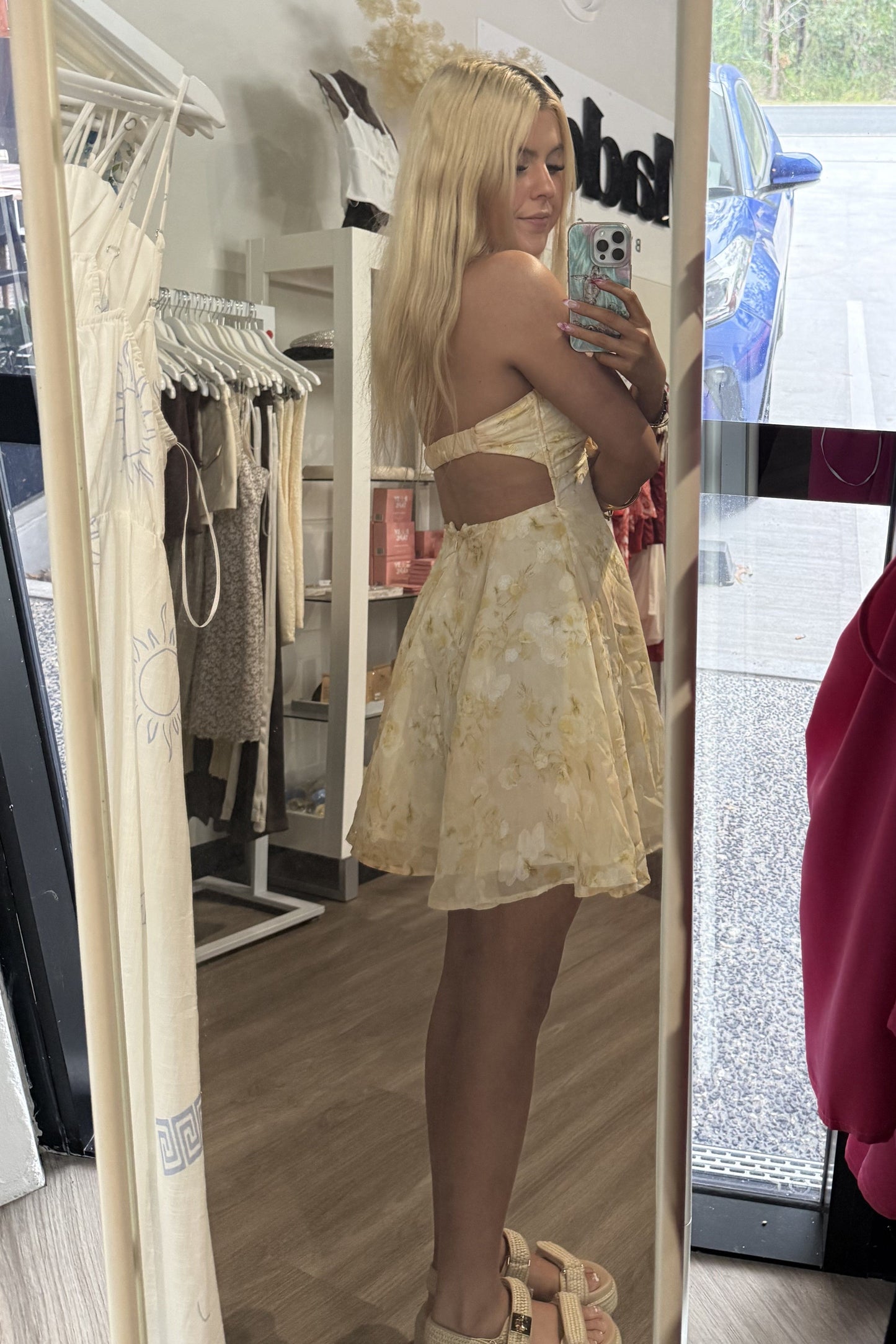 Heidi Tie Front Mini Dress Yellow