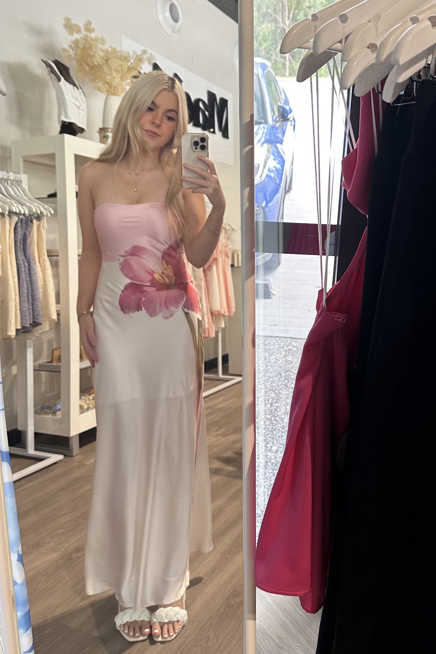 Hibiscus Strapless Maxi Dress