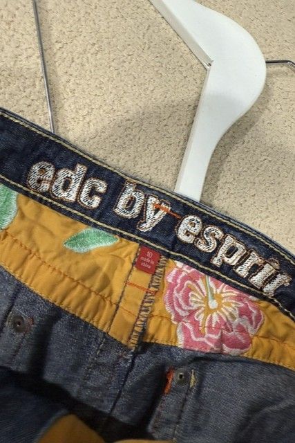 Vintage denim mini skirt embroidered #1