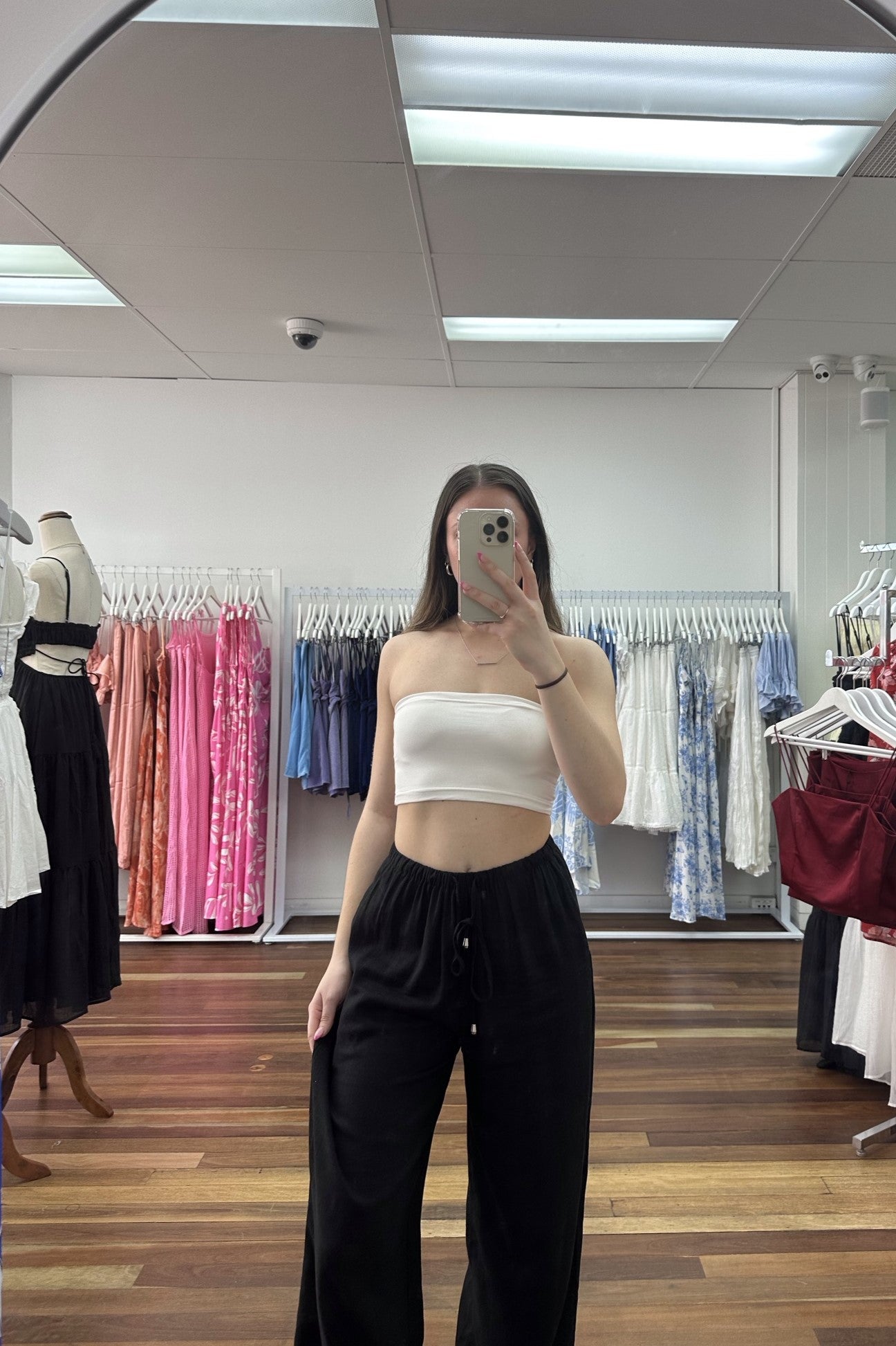 Janelle Basic Strapless Crop Top White