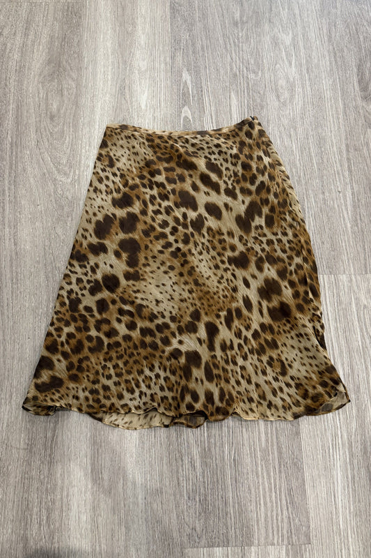 Vintage Leopard Print Midi Skirt