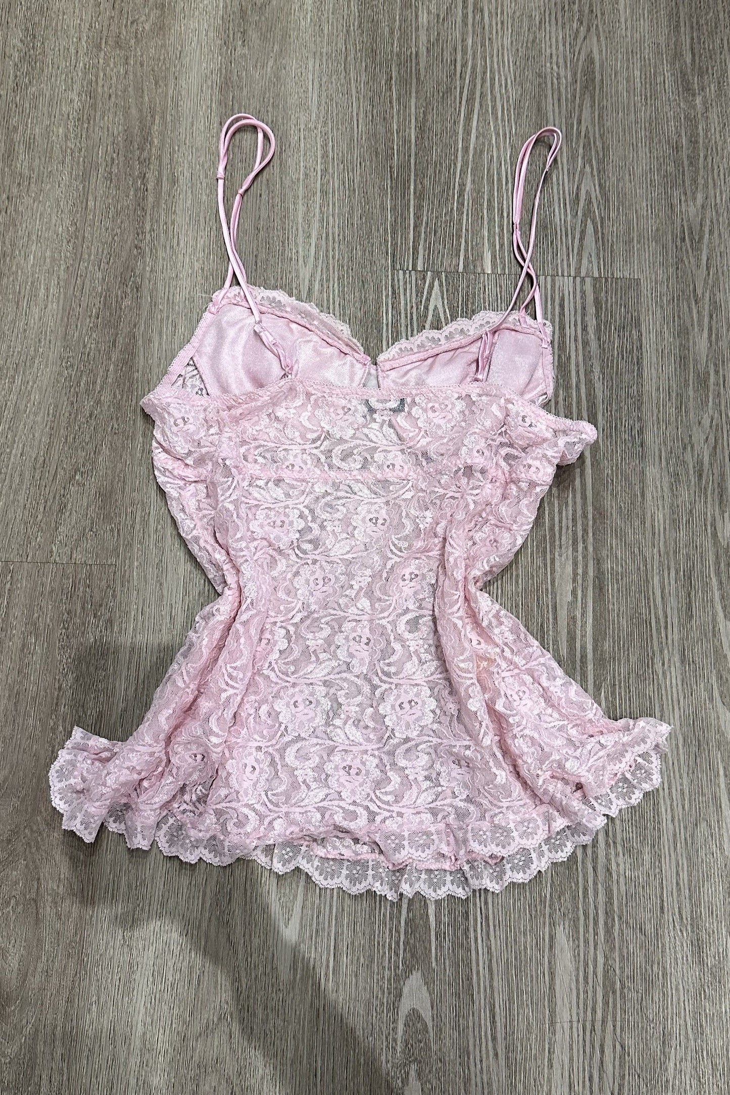 Vintage Maidenform Lace Cami Top Pink