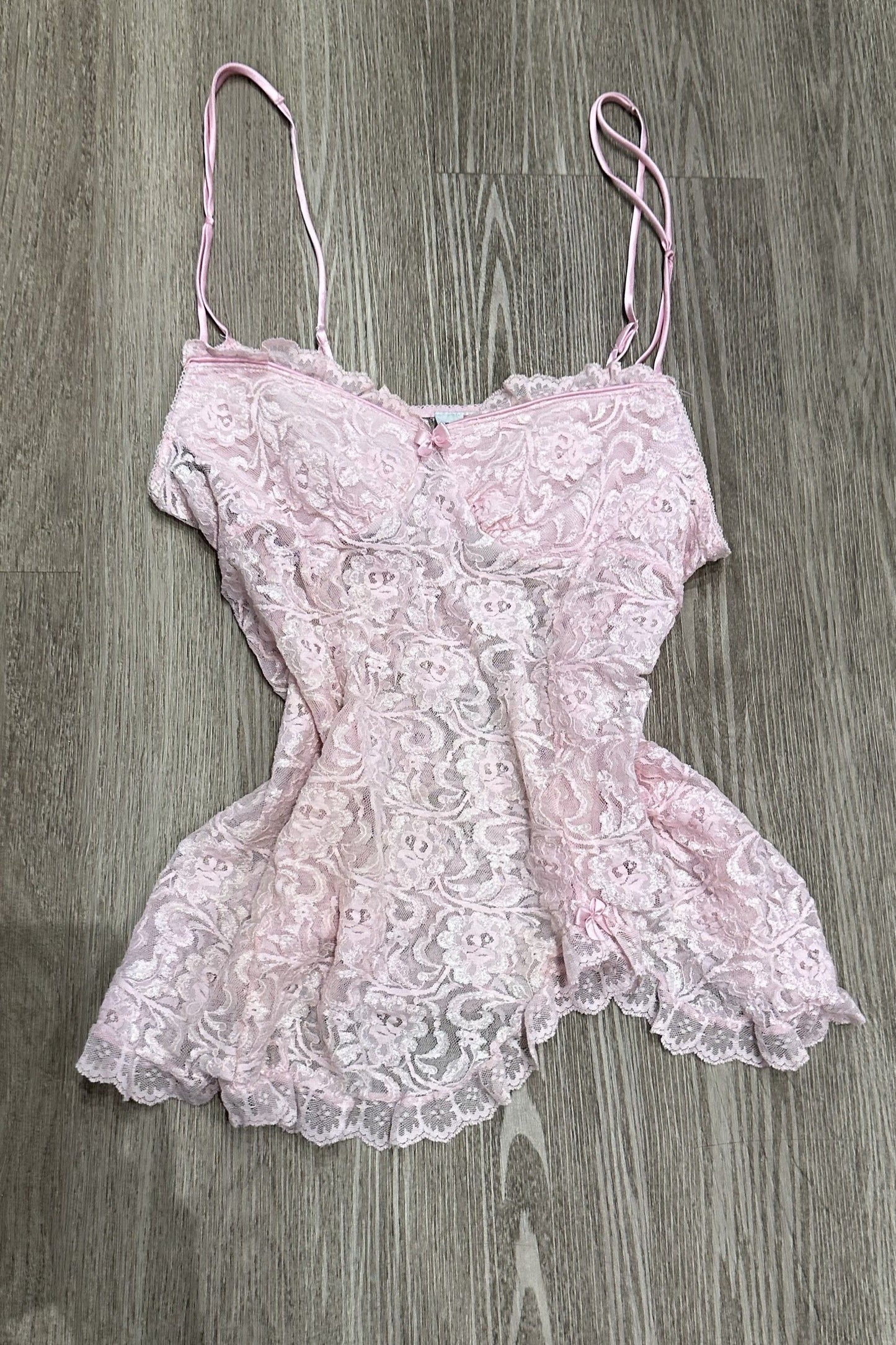Vintage Maidenform Lace Cami Top Pink