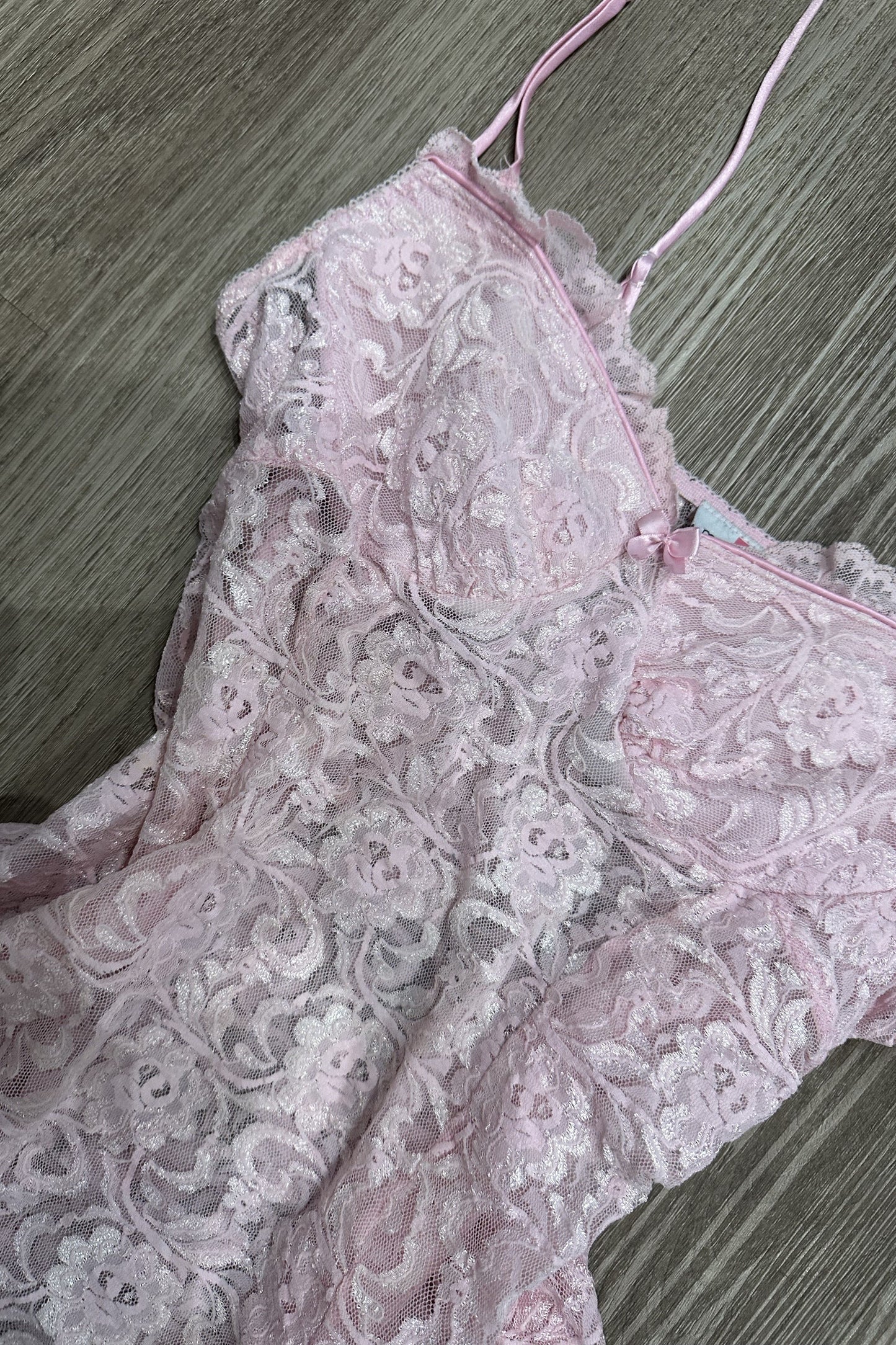 Vintage Maidenform Lace Cami Top Pink