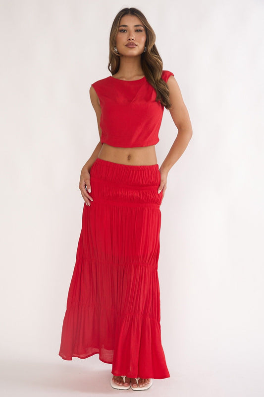 Maren Maxi Skirt Red