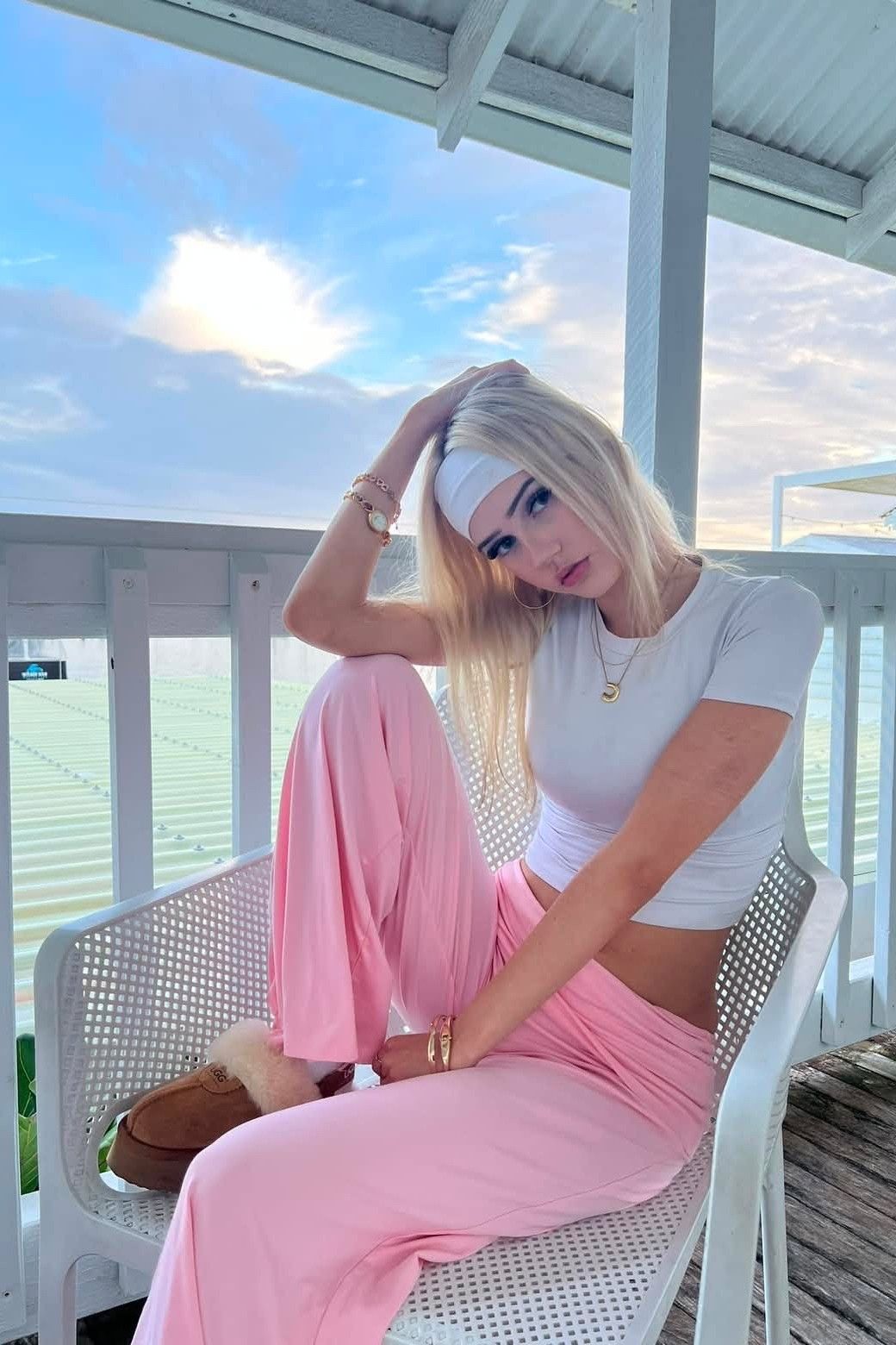Priscilla Fold Over Pants Pink