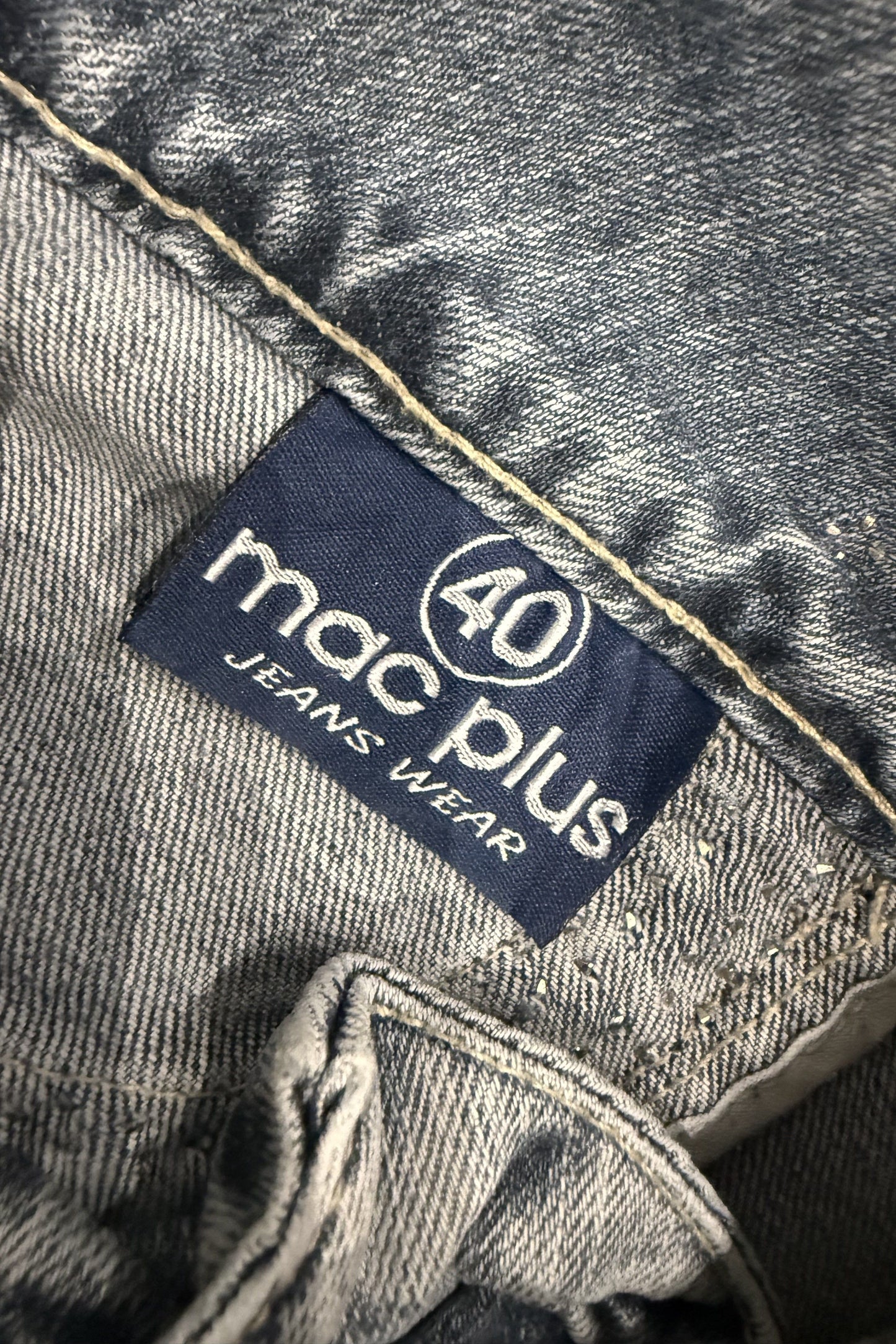 Vintage Mac Plus Embroidered Rose Stud Denim Mini Skirt