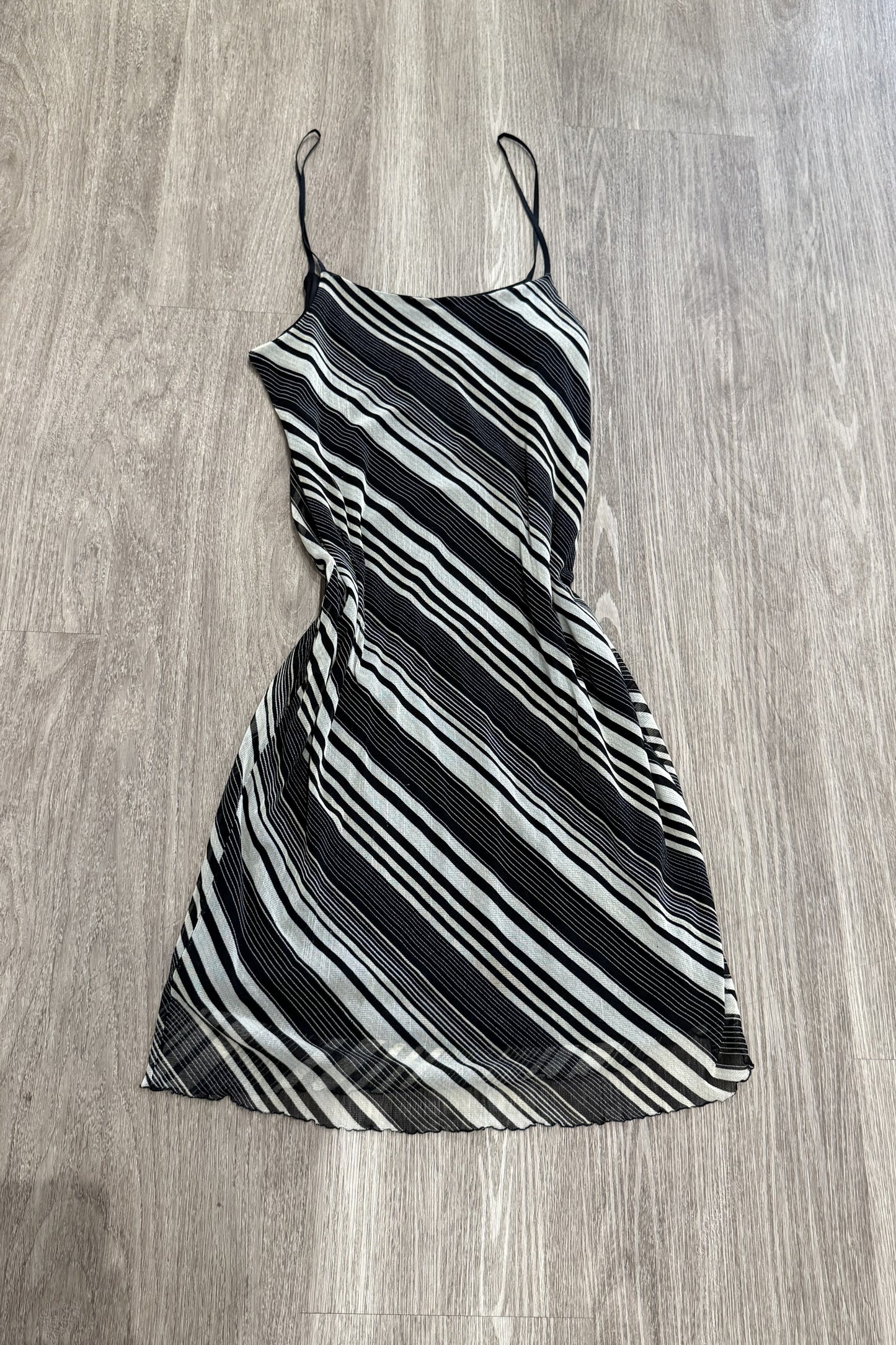 Vintage S.Oliver Stripe Midi Dress Black/White