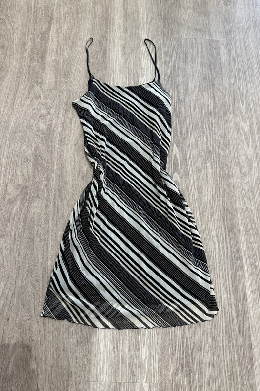 Vintage S.Oliver Stripe Midi Dress Black/White