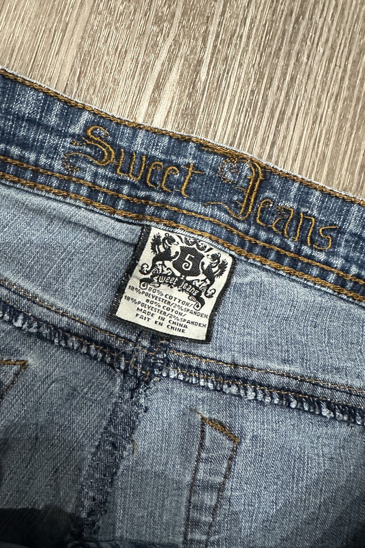 Vintage Sweet Jeans Embroidered Gems Denim Mini Skirt