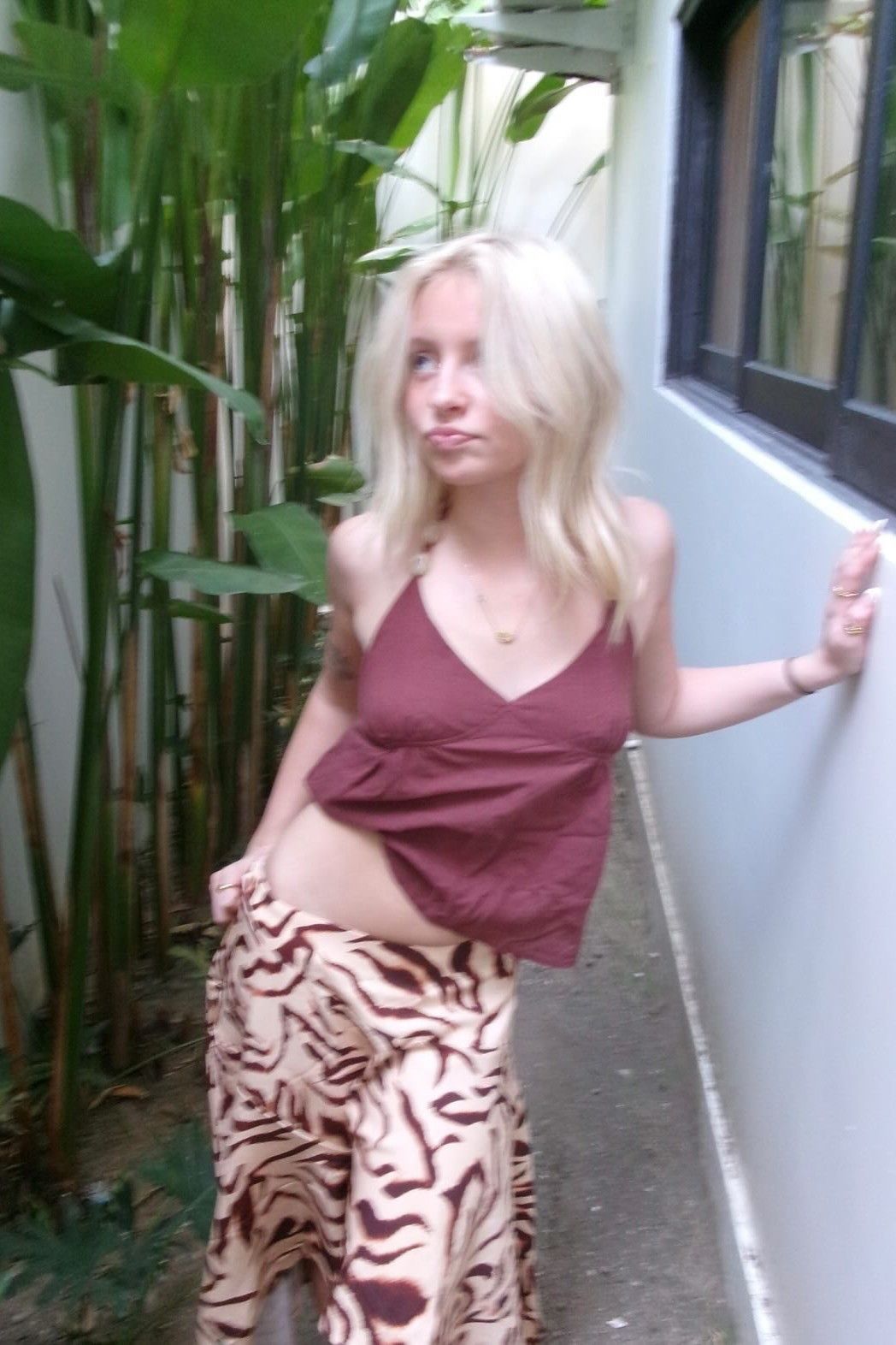 Tia Beaded Halter Top Brown