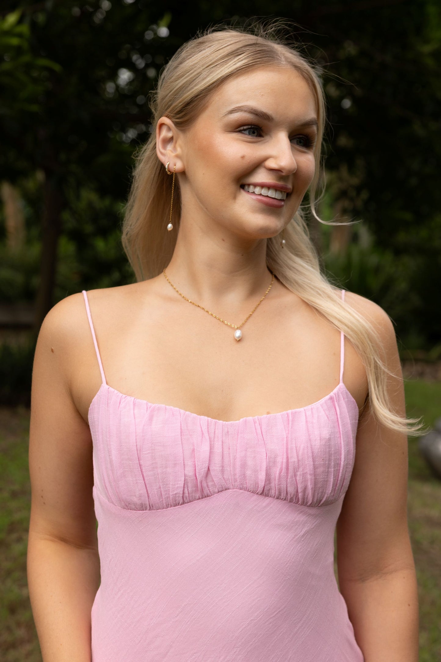 Tyla Shirred Bust Mini Dress Pink