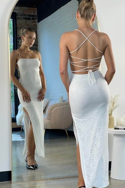 Tyra Lace Maxi Dress White