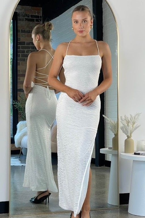 Tyra Lace Maxi Dress White