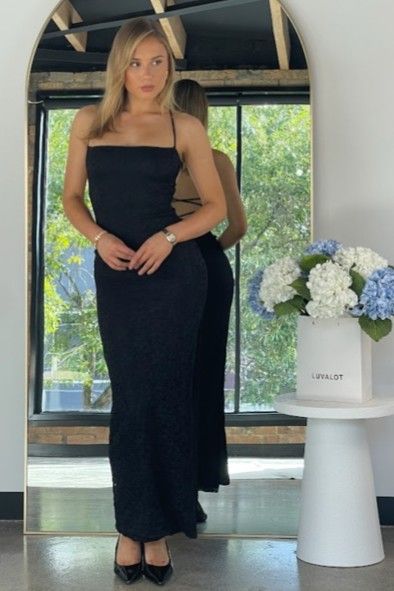 Tyra Lace Maxi Dress Black