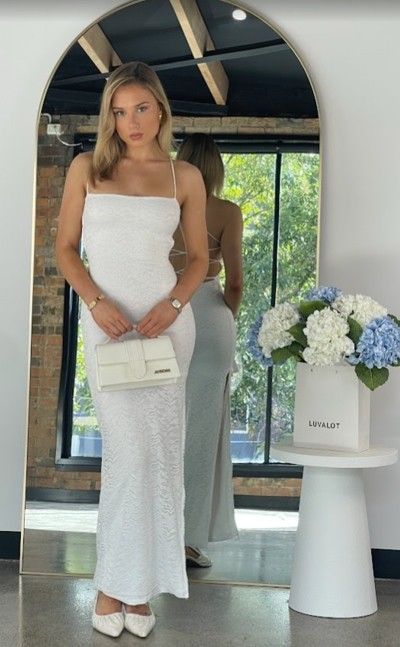 Tyra Lace Maxi Dress White