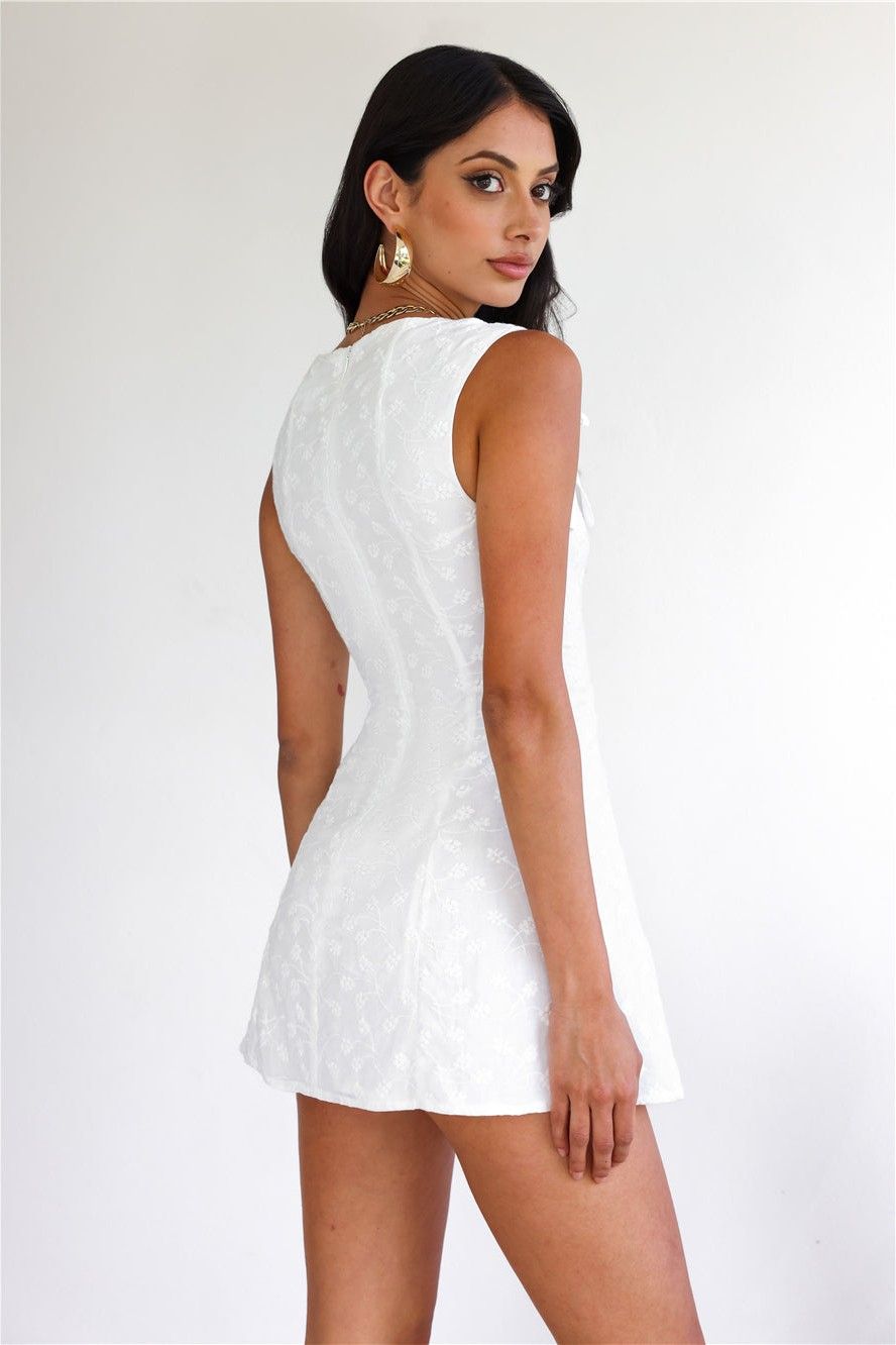 Valarie Mini Dress Broderie Anglaise White