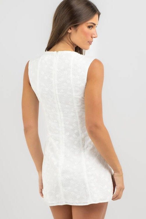 Valarie Mini Dress Broderie Anglaise White