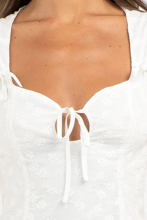 Valarie Mini Dress Broderie Anglaise White