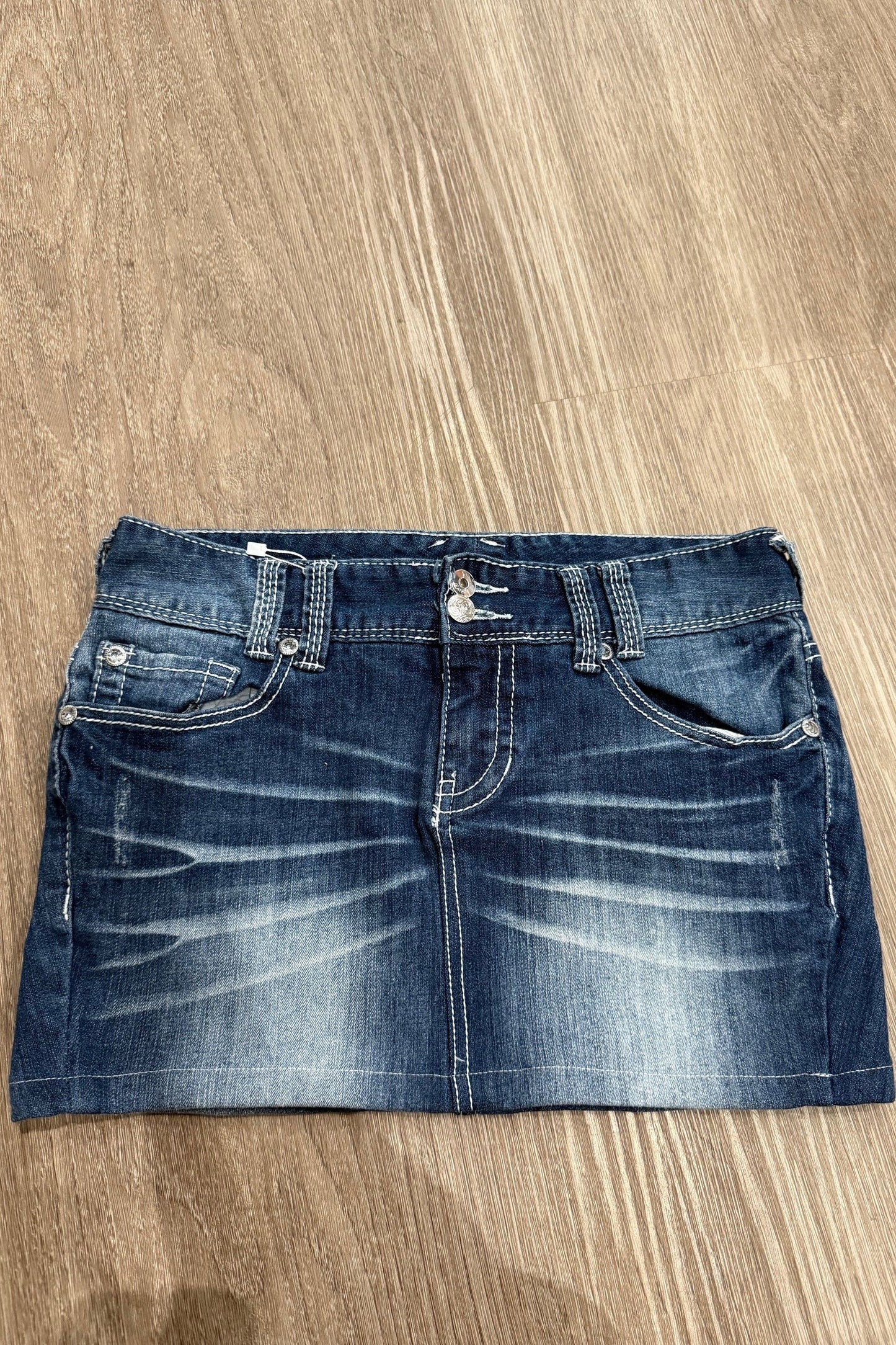 Vintage denim mini skirt Premium VANITY Collection #4