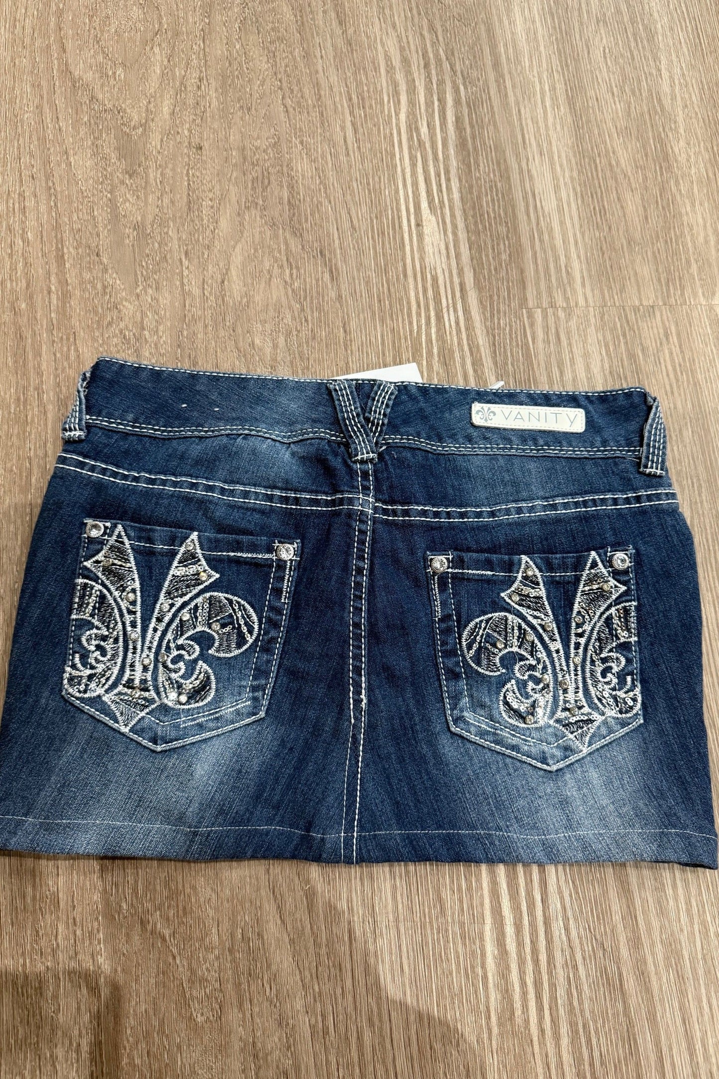 Vintage denim mini skirt Premium VANITY Collection #4