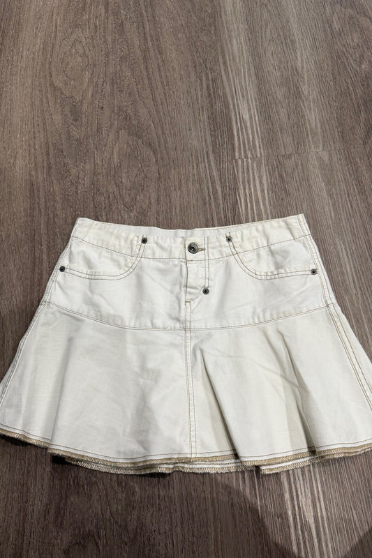 Vintage denim mini skirt white #6