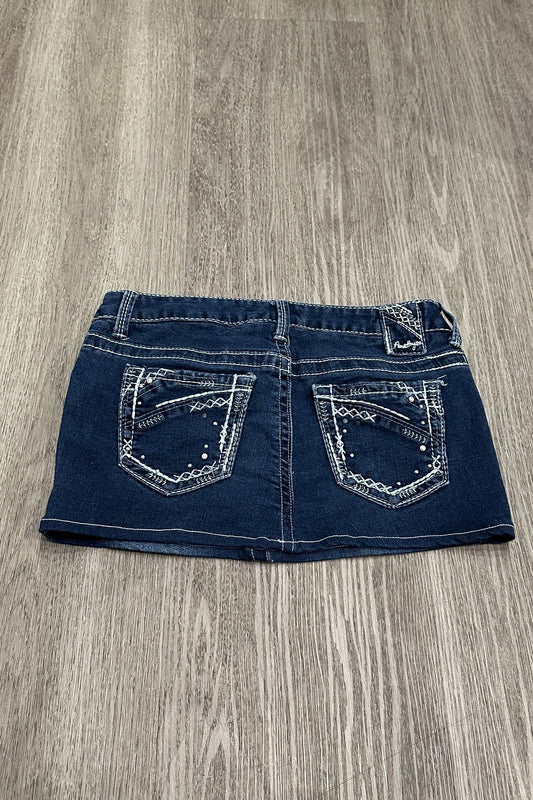 Vintage Amethyst Embroidered Mini Skirt