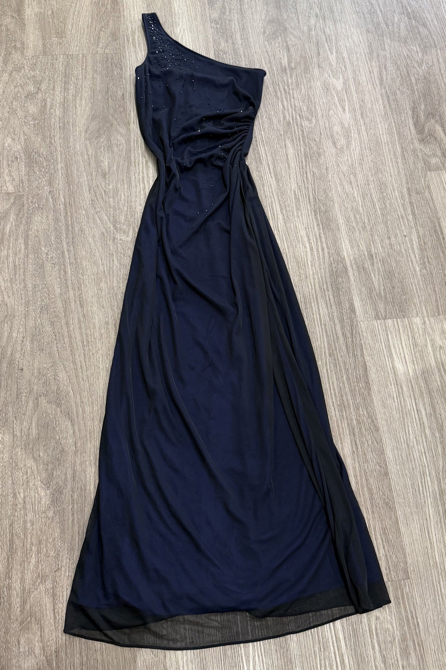 Vintage Roberta Beaded Maxi Dress Navy