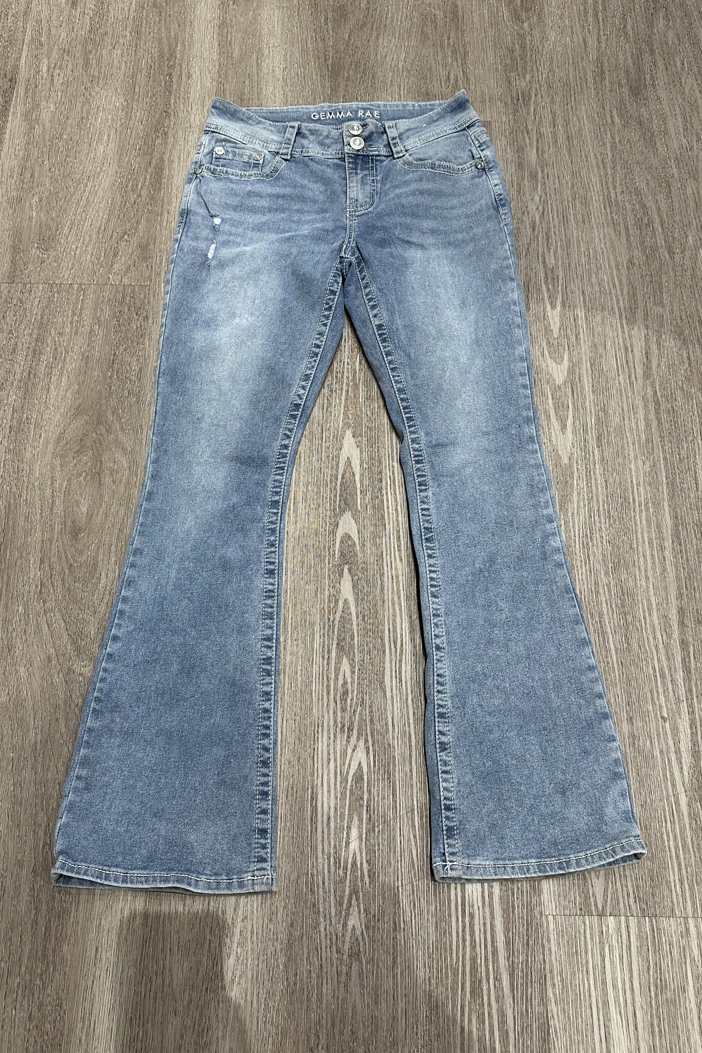 Vintage Embroidered Low Rise Bootcut Gemma Rae Floral Gem Jeans