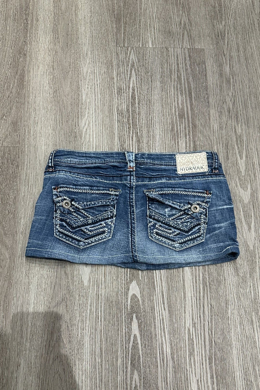 Vintage Hydraulic Embroidered Mini Skirt