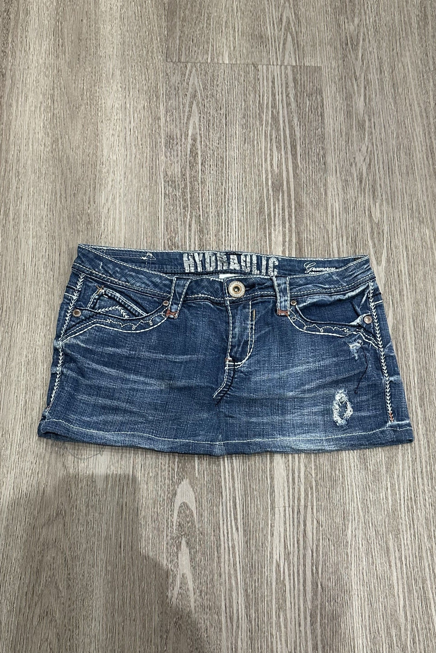 Vintage Hydraulic Embroidered Mini Skirt