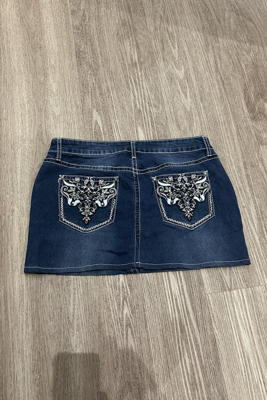 Vintage ND Weekend Embroidered Denim Mini Skirt