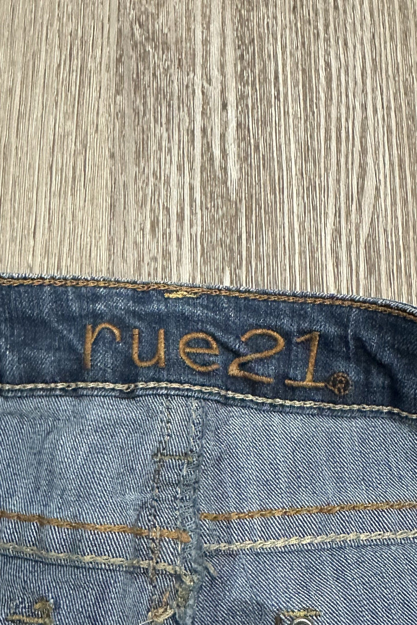 Vintage rue 21 Embroidered Sequin Denim Mini Skirt