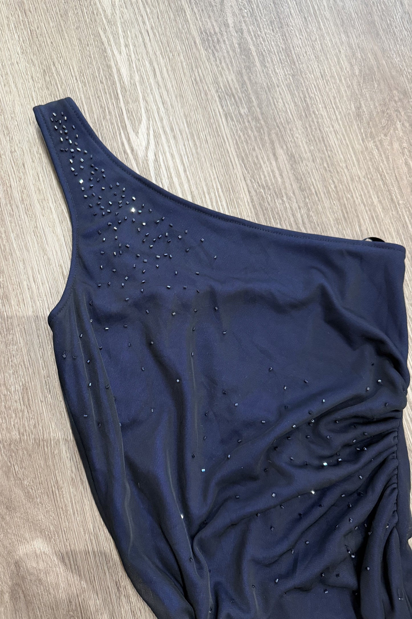 Vintage Roberta Beaded Maxi Dress Navy