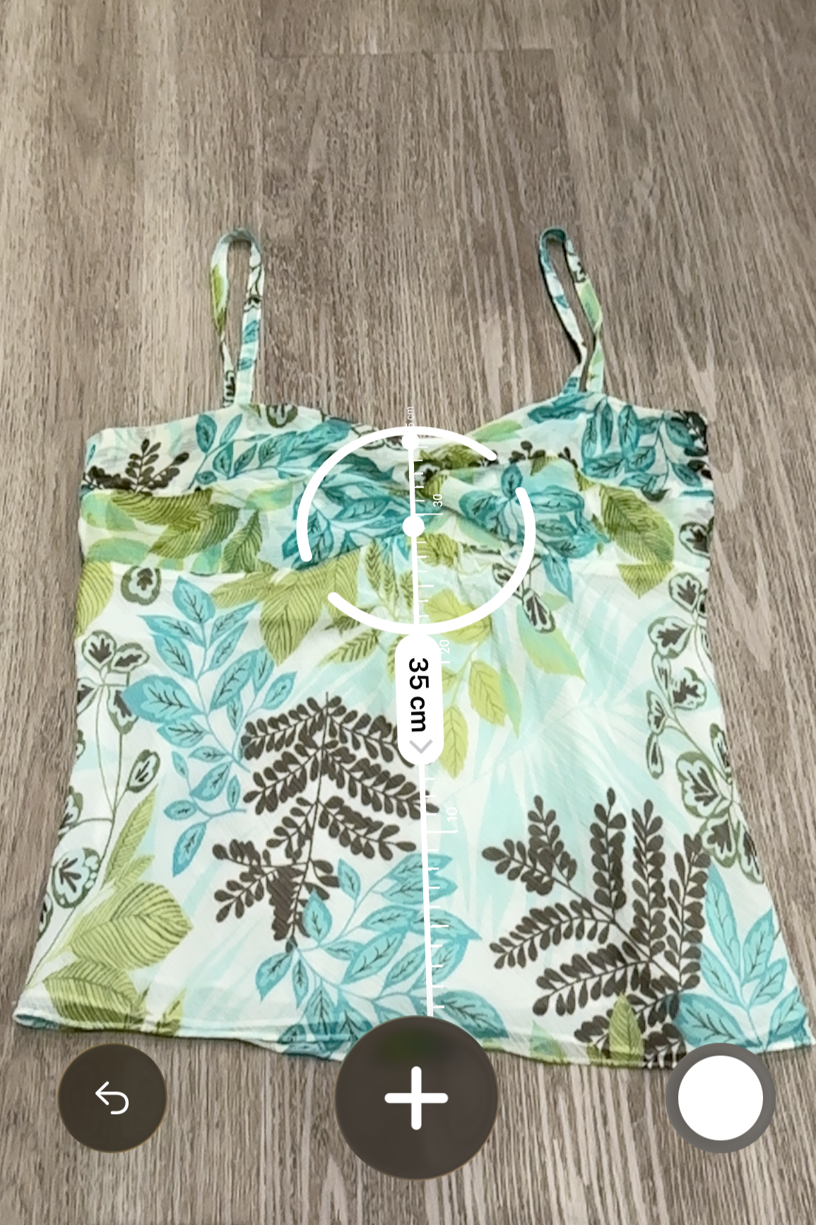 Vintage Floral Leaf LOFT Cami Top Green/Blue/White